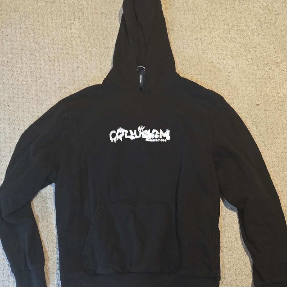 Collusion Black Hoodie for Men